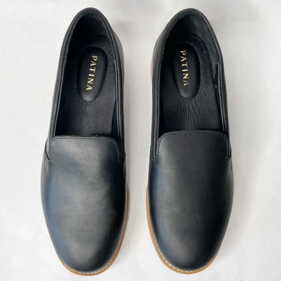 NWOB Portland Leather Patina Black Leather Rounded Leather Loafer Size 9.5 - Picture 2 of 9